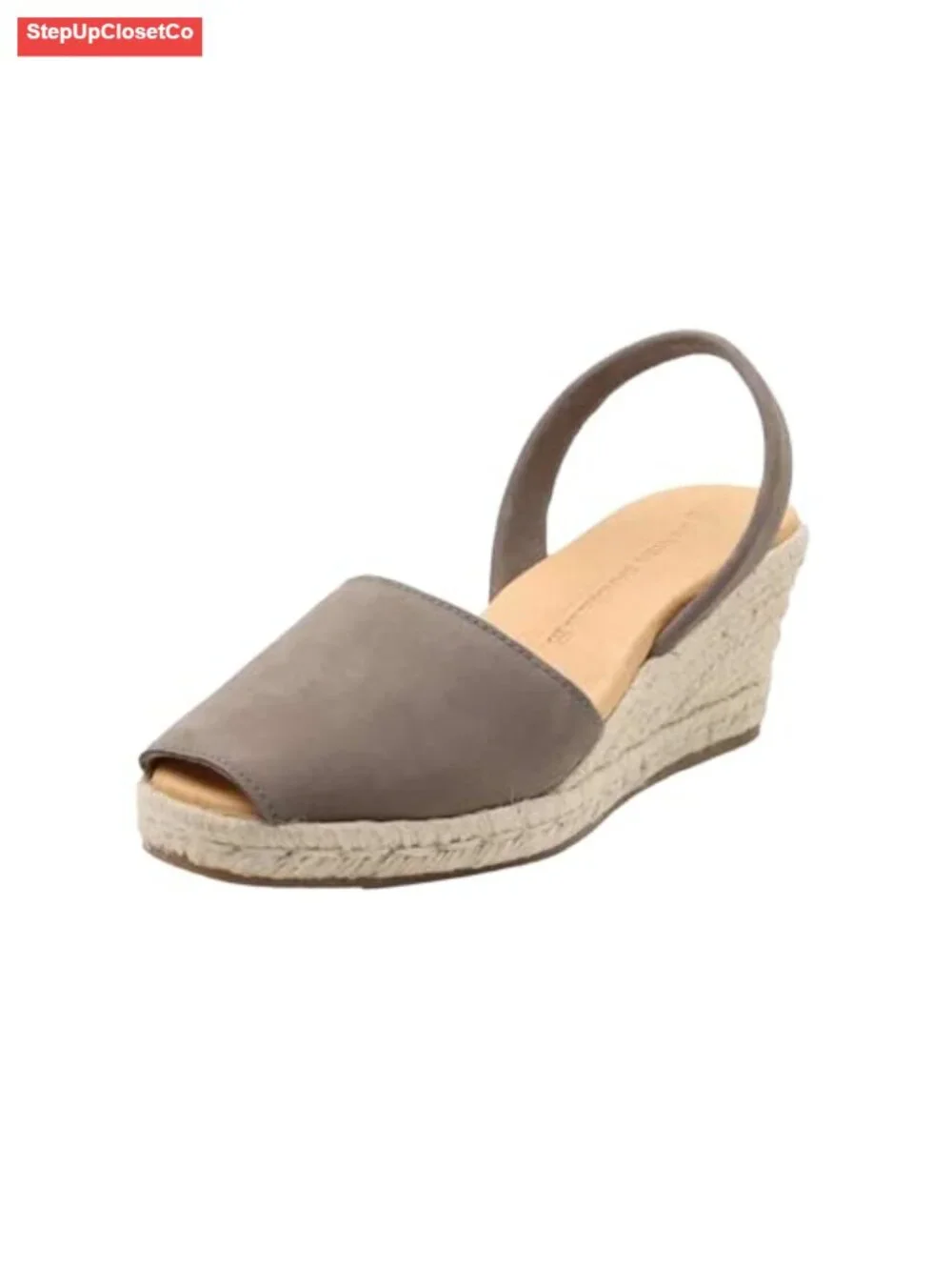 Espadrille Wedge Sandals, Soft Leather Peep Toe, Slip On Summer Shoes